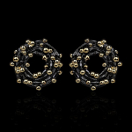 Boheemlaste k&auml;sit&ouml;&ouml;na valmistatud k&otilde;rvar&otilde;ngad v&auml;rvilised riisihelmed k&otilde;rvar&otilde;ngad ringikujulised geomeetrilised musta kullaga k&otilde;rvar&otilde;ngad peoehted naiste k&otilde;rvar&otilde;ngad must