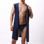 Euroopa versioon meeste hommikumantel meeste varrukateta siidine pidžaama meeste kapuutsiga &ouml;&ouml;s&auml;rk hommikumantel Meeste &uuml;li&otilde;hukesed koduriided XXXXL