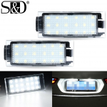 2 tk auto LED numbriga taustavalgusti lamp numbrim&auml;rgi tuled Canbus 6500K jaoks Renault Clio Laguna Megane Twingo Master Vel Satis Espace