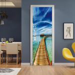 Isekleepuvad uksekleebised 3D tapeet Vin&uuml;&uuml;l eemaldatavad veekindlad seinamaalingud siseuste jaoks kodukontori kaunistamiseks 77x200cm