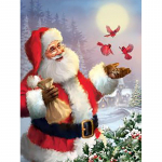 DIY J&otilde;uluvana 5D Teemantmaal t&auml;is &Uuml;mar puur Lumememm Mosaiik Teemanttikandid Ristpistes Kodukaunistus j&otilde;ulukink Full Round 20x30CM