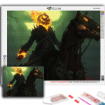 5D DIY teemantmaal Ristpistes Halloween hirmutav k&otilde;rvitsapea mees teemanttikandid mosaiik seinakunst kodukaunistus Full Round 20X30CM