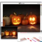 5D DIY teemantmaal Halloween hirmutav k&otilde;rvitsa maastik ristpistes teemantkunst tikandid mosaiik kodudekoratsioon Full Round 20X30CM