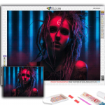 5D DIY Teemanttikunsti Cyberpunk Seksikas Kunst Teemantmaal Mosaiik Kodu Kaunistus Full Round 20X30CM