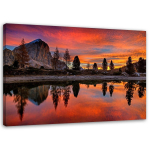 L&otilde;uendiprint Aurora punasel j&auml;rvel 60x40 oranž