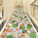 3D vaip Ukse sissep&auml;&auml;s Esik Vahek&auml;ik Pikk sissep&auml;&auml;s elutuba Kodu Stream Karpkala vaip Kontori p&otilde;randamatid Kommertshotellide vaibad VAIP 50*80CM beige
