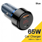 Essager 65W autolaadija USB C QC3.0 4.0 PD3.0 telefonilaadija autolaadija kiirlaadimine iPhone14 13 jaoks Samsung Xiaomi kiirlaadimine sinine
