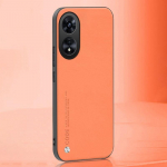 Luksuslik PU-nahast &uuml;mbris OPPO Reno 8T 4G tagakaanega silikoonist t&auml;iskaitsega telefoni&uuml;mbris OPPO A1 Pro A58 5G Reno8T Coque jaoks Reno 8T 4G oranž