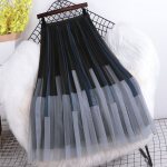 MOJTA suvine naiste v&otilde;rgust suur seelik, kontrastv&auml;rvi elastne k&otilde;rge v&ouml;&ouml;kohaga &otilde;huke marli seelik one size kohv