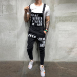 Mens Hole Pocket Teksap&uuml;ksid Kombinesoon Streetwear Overall Suspender P&uuml;ksid M must