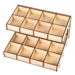 DIY puidust v&auml;rviriiuli tindihoidja 2-kihiline 12-ruudustik 2 layer 20 grid,