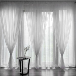 Uus Euroopa-Ameerika stiilis mitmev&auml;rviline laheakende varjestus Moodne &scaron;ifoonist t&auml;isuksekardinad kardinapaneel L&auml;bipaistev valge sinine t&uuml;ll elutuppa W100xL200CM 2pcs