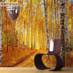 Puude seinamaaling Seinakunst Golden Forest Fototapeet elutuppa Magamistoa Kontori lastetuppa 200 cm(W) x 140 cm(H)