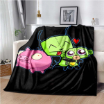 Invader ZIM Gir Cartoon tekk Mugav pehme tekk Diivanitekk Vastupidav sisekujundus lastele Naistele Meestele Reisitekk Pehme vooditekk 75cm x 90cm