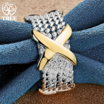 925 h&otilde;bedast kullast t&auml;hega X-s&otilde;rmuse ehted 5#