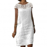 Naiste kleit avar riietus Pehme populaarne tikandid lilledega pits&otilde;mblused vabaajakleit igap&auml;evased riided M valge