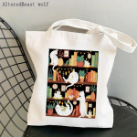 Naiste ostukott naljakad kassid raamatus Tr&uuml;kitud Kawaii kott Harajuku ostul&otilde;uend Ostekott t&uuml;drukute k&auml;ekott Tote &otilde;lakott 24*26cm
