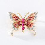 Pinkdudu Fashion Uus 3 v&auml;rvi kivist liblikas&otilde;lg Romantiline Luksuslik V&otilde;luv putukapross Naistele Unisex Ehted PD1277 punane