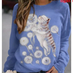 3D Prindiga Helesinised Kitten T-s&auml;rgid Naiste Topid Pikkade varrukatega O-kaelusega Pullover Naiste T-s&auml;rgid Naiste T-s&auml;rk XS must