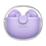 USAMS Bluetooth 5.1 TWS juhtmevaba k&otilde;rvaklapp l&auml;bipaistev korpusega peakomplekt stereom&uuml;ra v&auml;hendamine bassi puutetundlik pikk ooterežiim 300 mAH Bluetooth Headphone 5.1 lilla