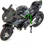 1:12 skaalaga Kawasaki Ninja H2R mootorrattamudel, DieCasti mudelmootorratas, vedrustus ja vaba rull, m&auml;nguauto, mootorrataste kollektsioon, kingitus 1/12-17.5x10x7cm hall/must