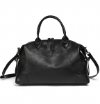 Johnature Retro naiste kott Ehtsast nahast reisik&auml;ekott vabaaja kandekott Naturaalsest pehmest veisenahast suure mahutavusega &otilde;lakottid must