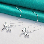 925 h&otilde;bedased Dragonfly Ear Line k&otilde;rvar&otilde;ngad naistele v&otilde;luvad ehted ME137