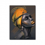 Abstraktne must naine maalib kollast m&uuml;tsi Aafrika t&uuml;druku l&otilde;uendiprintid Seinakunsti plakat Moodne sisekujunduspilt 20x30cm