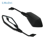 LMoDri 2 Pieces/Pair Electrombile Mirror Motorcycle Rear View Mirrors Electrical Motor E-Bike Back Side Convex mirror 8mm Carbon 10mm Screw black