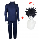 Jujutsu Kaisen Anime Fushiguro Megumi Cosplay kost&uuml;&uuml;mip&uuml;ksid Sinised Halloweeni peo vormikomplekt L-(Suit+Wig)