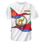 Eritrea lipp Eritrea logo 3D Prindiga T-s&auml;rgid Topid T-s&auml;rgid L&uuml;hikeste varrukatega vabaaja t&auml;navar&otilde;ivad Abrham Eritrea T-s&auml;rk L