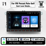 2 Din Android 9-tolline autoraadio Volkswagen Golf 5 6 Passat B6 B7 Skoda Polo Jetta GPS-navigatsioonis&uuml;steemile Carplay multimeediumipleier 1+32GB,with camera