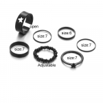 Trendikas Black Metal Paint Lahedad Pentagrami s&otilde;rmused t&uuml;drukutele Lihtsad isiksused T&auml;navamoe aksessuaarid 7pcs must