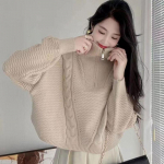 Disain t&otilde;mblukk Fried Dough Twist naiste s&uuml;gis-talvine sviiter 2023 soliidne l&auml;&auml;ne kootud sviiter pullover One Size roheline