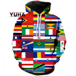 K&otilde;ikide maailma riikide lipud 3D-prinditud meeste kapuuts Harajuku moodne dressipluus Unisex vabaaja pullover T&auml;navar&otilde;ivad kapuutsiga L