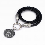 P&otilde;hjamaade roostevabast terasest Viking Raven Head Hundik&uuml;&uuml;s Odin Rune Ripats Kaelakee Meeste Ehted 50CM