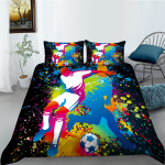 Sporditeemalise seeria voodipesukomplekt, jalgpall ja muud spordiseeriad, prinditud tekikotid ja padjap&uuml;&uuml;rid AU/EL/US/DE t&auml;issuuruses kodukaunistus Baby 100x135cm