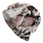 Lemurs Animal Meem pestud soojalt kapott v&auml;ljas vabaaja nokam&uuml;tsid kaitse unisex naiste m&uuml;tsid One Size