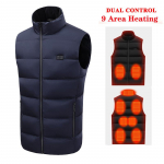 Meeste elektriline vest soojendusega jope USB talvine kehasoojendaja tuulekindlad Gilet mantlid M sinine