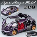 1/24 Scale Huayra Diecast automudeli m&auml;nguasi, tagasit&otilde;mmatav m&auml;nguasi koos heli ja valgusega lastele V&auml;ikelaste poiste t&uuml;drukute kingituste kollektsioon 1/24-20.5x9x5.3cm