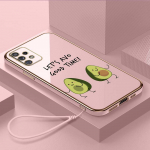 Luksuslik kaetud TPU telefoni&uuml;mbris koos kaelapaelaga Samsung Galaxy A04 A05s A13 A14 A24 A54 A34 Note20 S23 Ultra &uuml;mbristele A38 Maitsev avokaado kate Samsung Galaxy A10