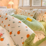 Piima samet neljaosaline komplekt kahepoolne samet paksendatud kolmeosaline &uuml;hiselamu Faley samet voodilina tekikate korall samet talv 0.9m bed sheet 3pcs