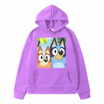 Blueys anime hoodie dressipluus Fliisist pullover S&uuml;gisjope Blueys Koer Briti multikad Pusad y2k sudadera laste riided t&uuml;druk 140 lilla