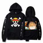 Anime Street Clothing 2024 uus Luffy Hoodie meeste ja naiste hip-hop vabaaja spordis&auml;rk S must