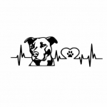 Isiksus Pitbull Love Pattern Auto Styling Decal Autokleebise kaunistus valge