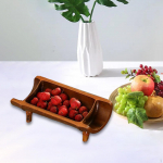 Bambusest kuivatatud puuviljade taldrik toidule Creative Fruits kommiroog, suupiste p&auml;hklid 1 Grid