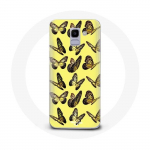 Kollase taustaga &uuml;mbris Samsung Galaxy A8 2018 Butterflies jaoks