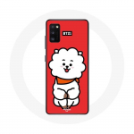 &Uuml;mbris Samsung Galaxy A41 BTS Bangtan Boys BT21 RJ Jin punase taustaga