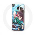 &Uuml;mbris Samsung Galaxy S7 Edge Tanjiro ja Nezuko Demon Slayer Kimetsu no Yaiba Anime jaoks