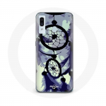 Coque pour Samsung Galaxy A20e Attrape R&ecirc;ve violet gris et Noir
